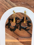 Pampille Fleur Noir & Bronze 3 cm – Réf. 555