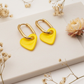 Mini Pampilles Cœur Jaune – Pâte Polymère & Résine | 1,5 cm
