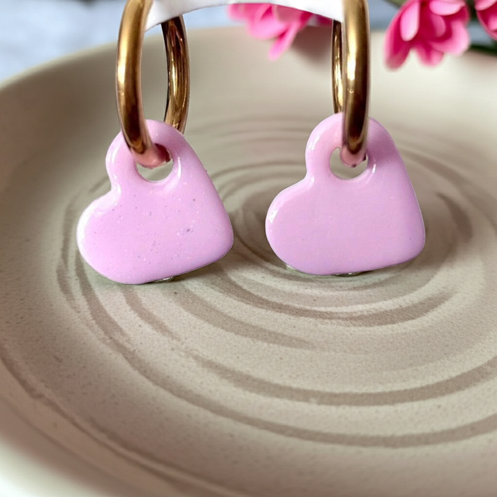 Mini Pampilles Rose Pailleté – Enfants – Pâte Polymère & Résine | 1,5 cm