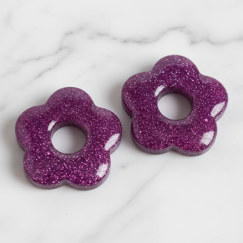 Glitzernde violette Blumenanhänger Nr. 93