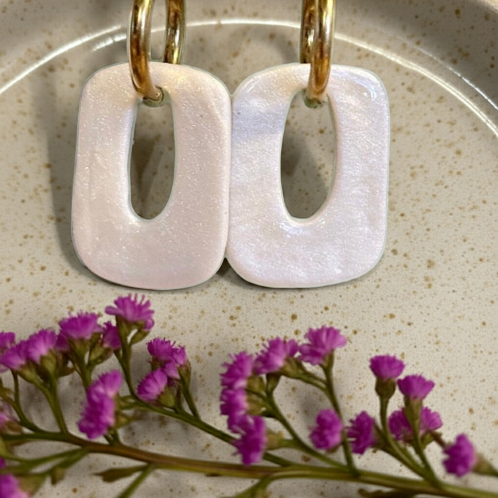 Pampilles Blanc Nacré – Pâte Polymère & Résine | 3 cm